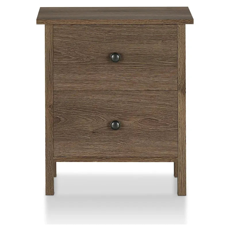 Table de chevet à trois tiroirs en bois d'ingénierie noyer vieilli de style rustique