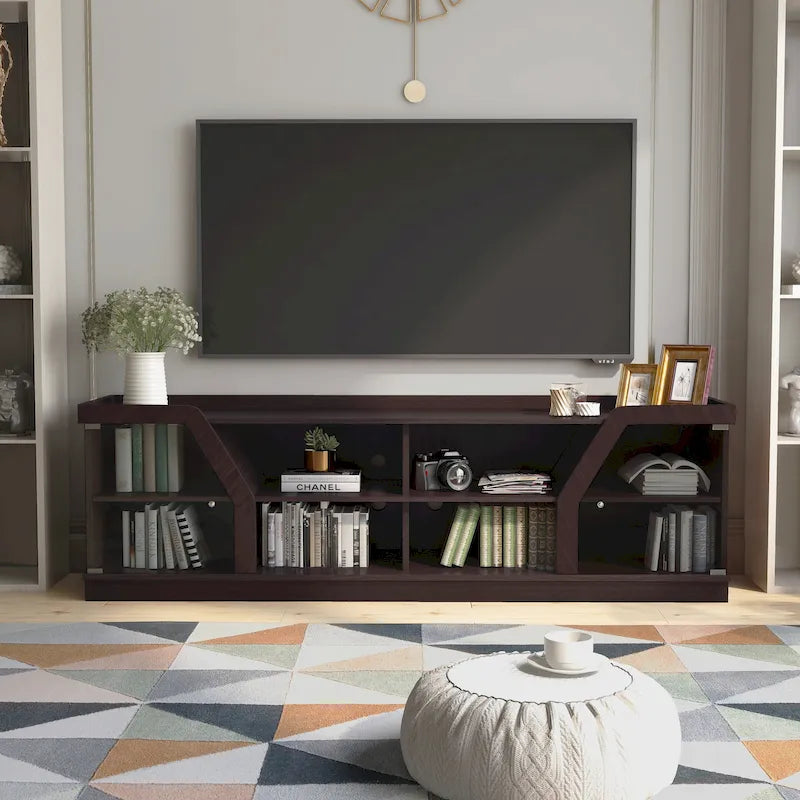 Meuble TV multifonctionnel de 71 pouces avec rangement