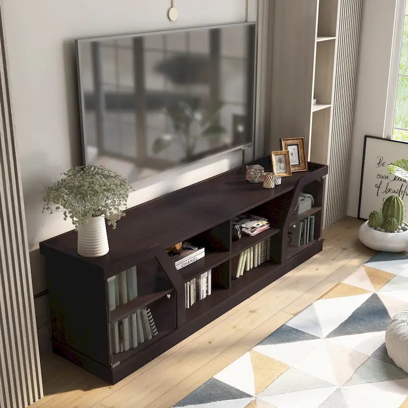 Meuble TV multifonctionnel de 71 pouces avec rangement