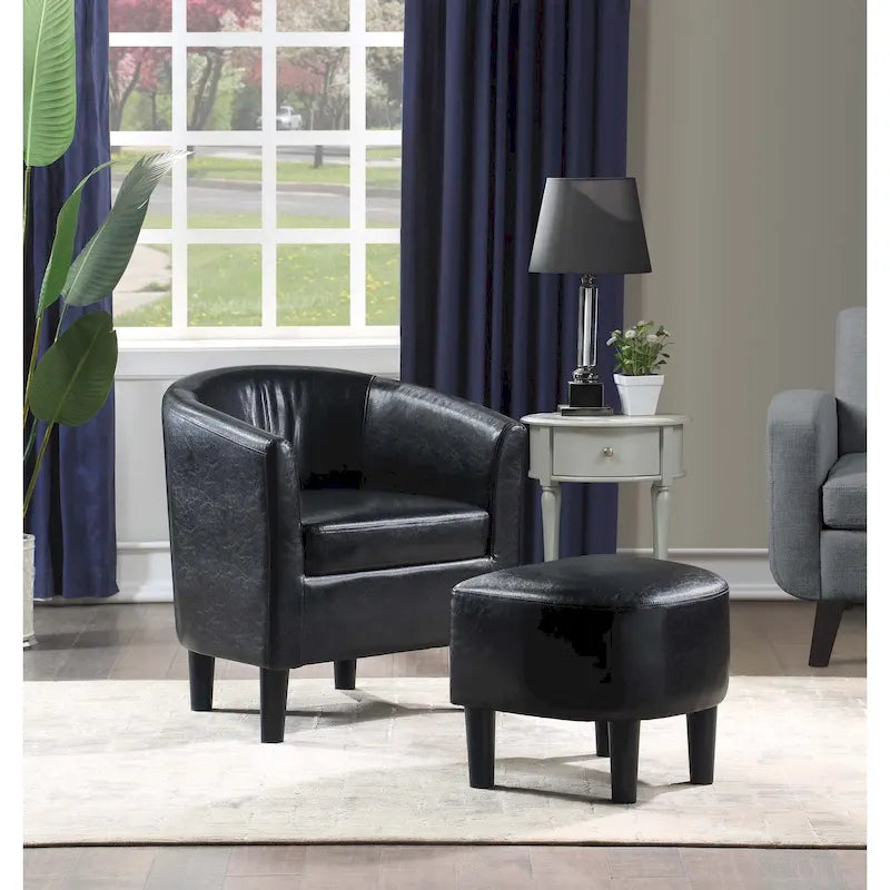 Fauteuil d'appoint Churchill avec ottoman Convenience Concepts