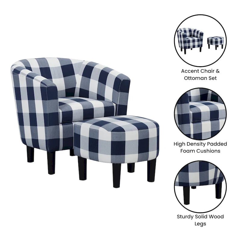 Fauteuil d'appoint Churchill avec ottoman Convenience Concepts