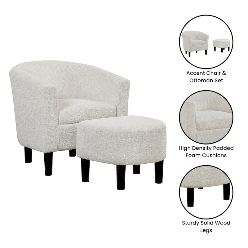 Fauteuil d'appoint Churchill avec ottoman Convenience Concepts