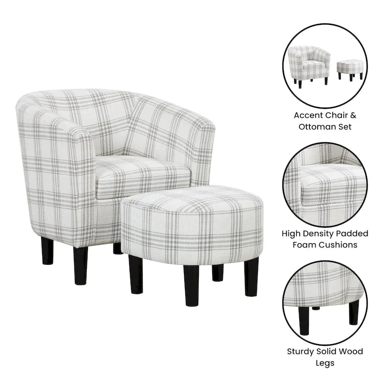 Fauteuil d'appoint Churchill avec ottoman Convenience Concepts