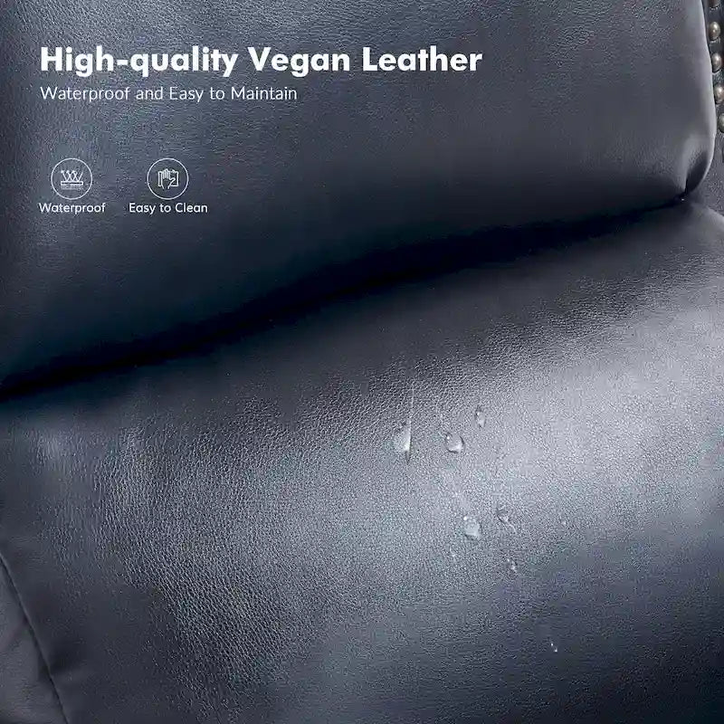 Fauteuil inclinable manuel à dossier poussoir traditionnel en cuir végétalien