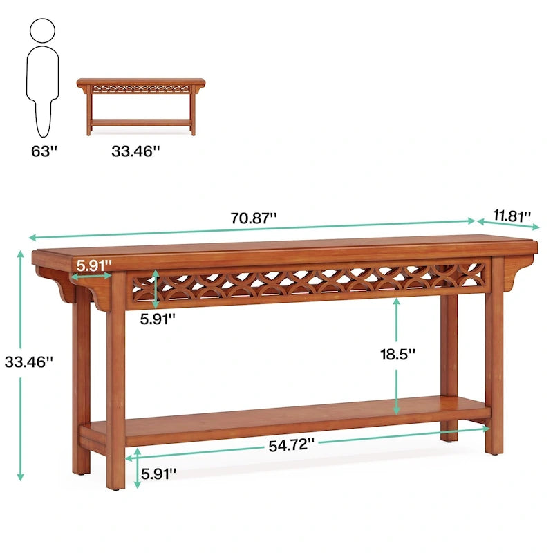 Table et canapé en bois massif de style campagnard