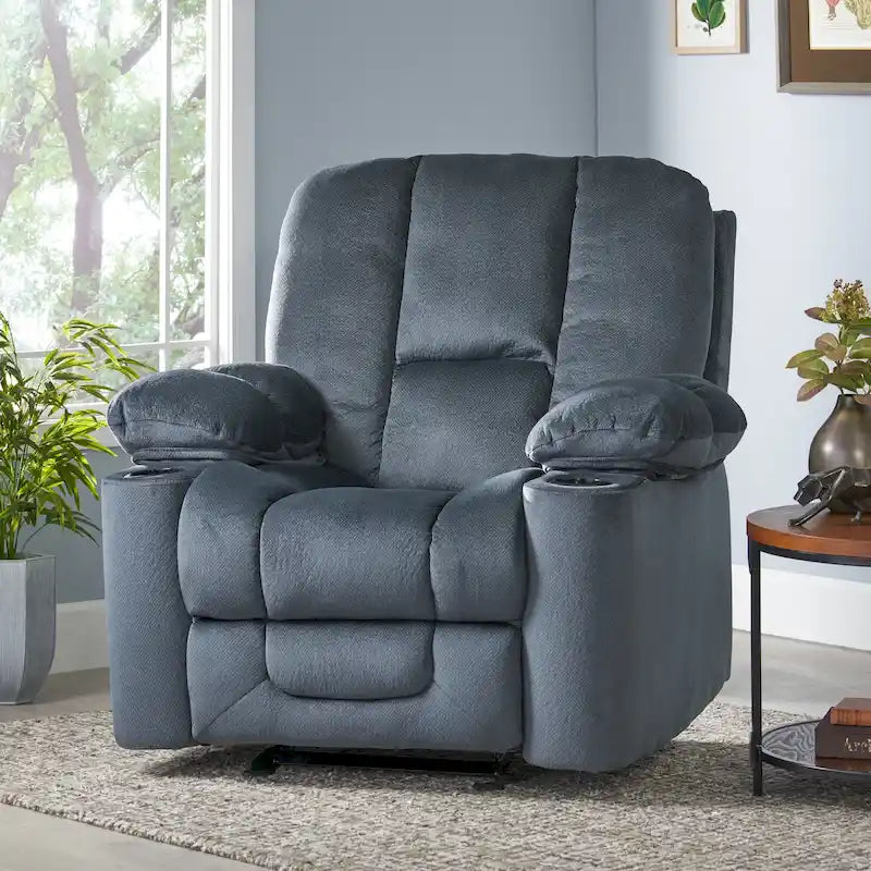 Fauteuil club inclinable en tissu et avec fonction de planeur