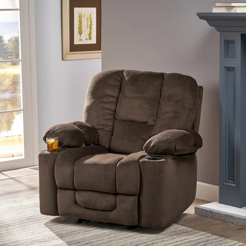 Fauteuil club inclinable en tissu et avec fonction de planeur