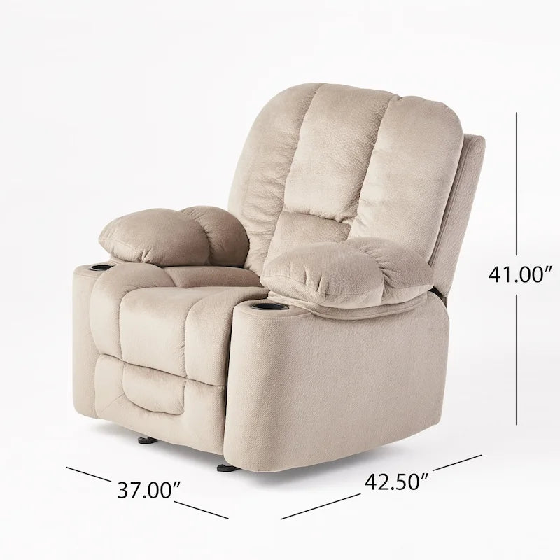 Fauteuil club inclinable en tissu et avec fonction de planeur