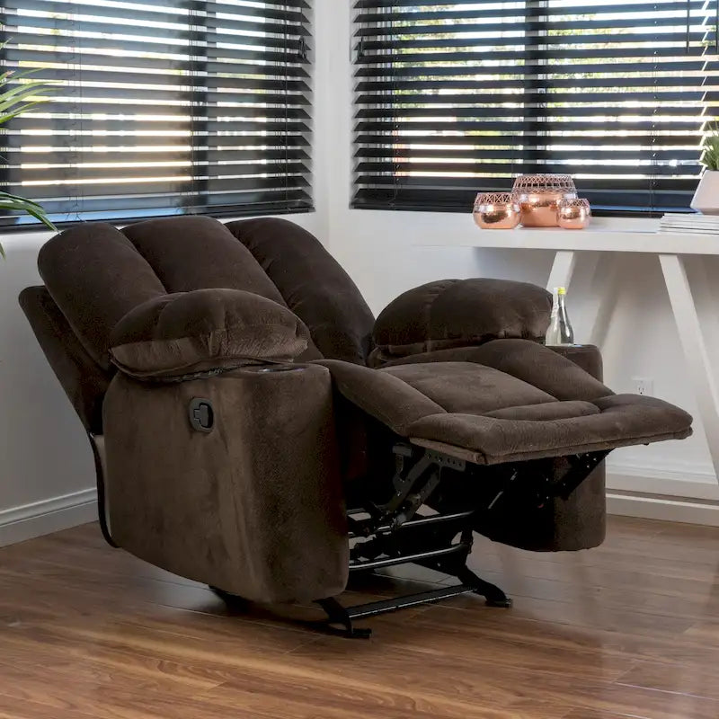 Fauteuil club inclinable en tissu et avec fonction de planeur