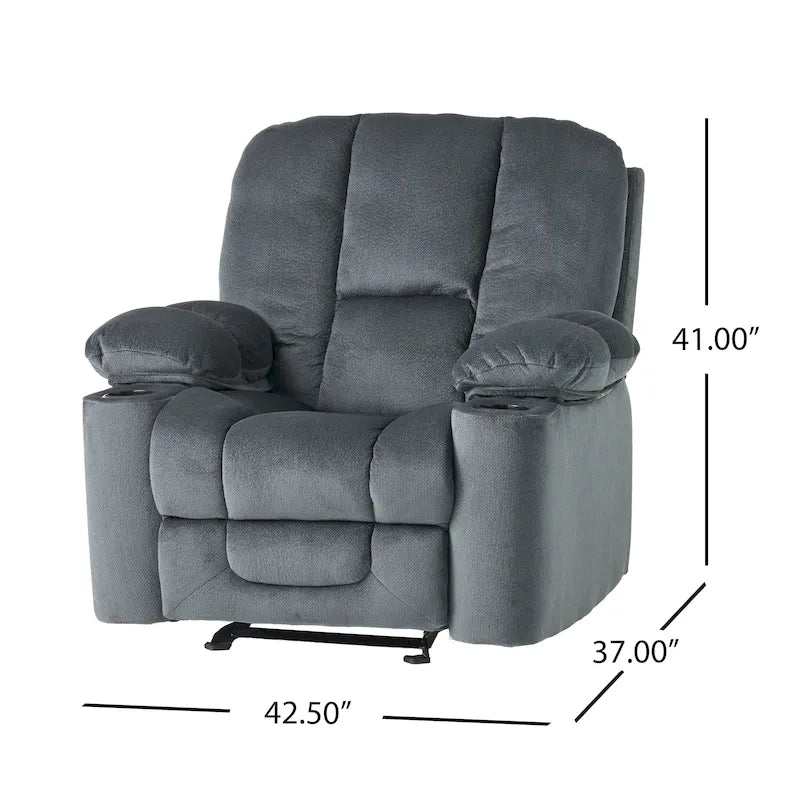 Fauteuil club inclinable en tissu et avec fonction de planeur
