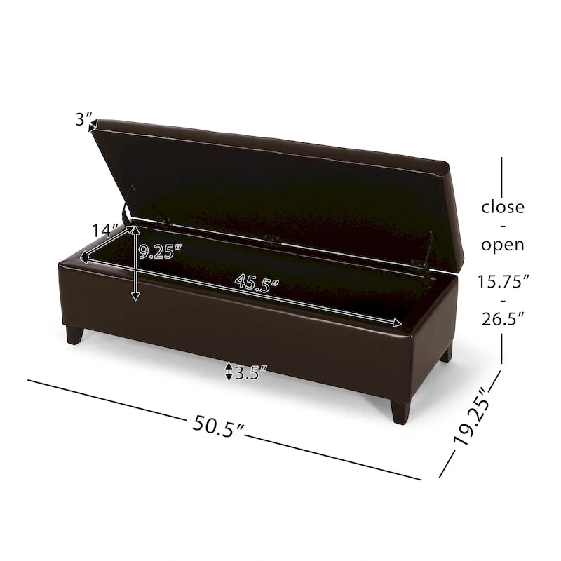 Repose-pieds de rangement en similicuir