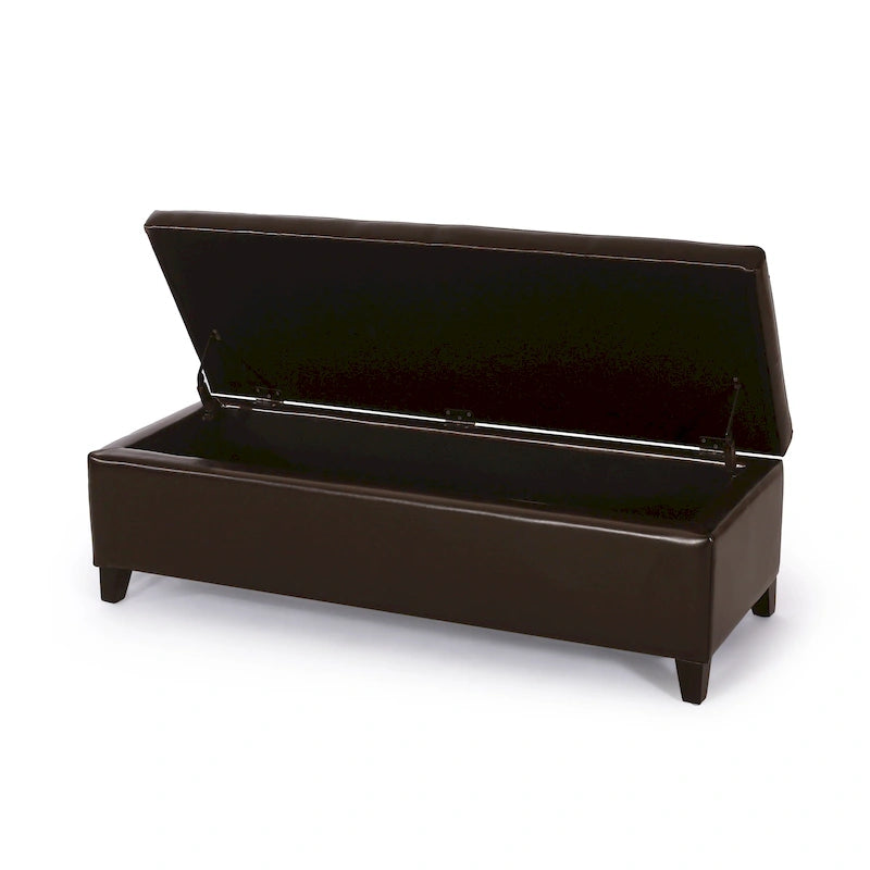 Repose-pieds de rangement en similicuir