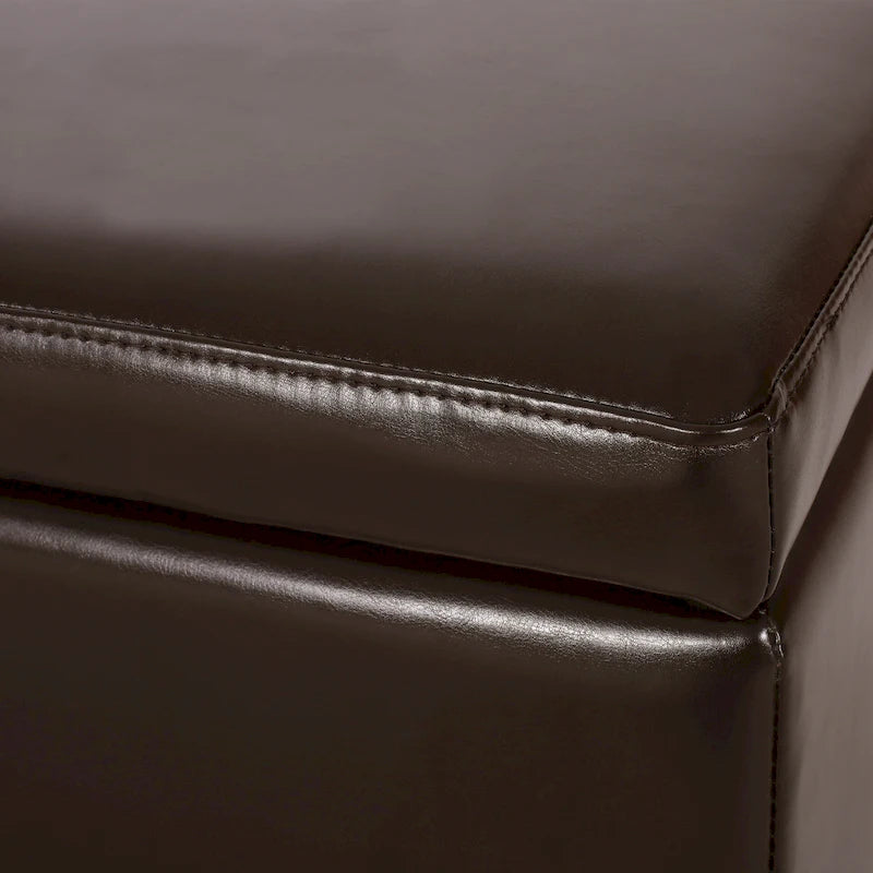 Repose-pieds de rangement en similicuir