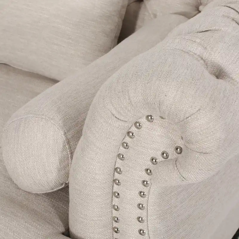 Chaise longue capitonnée - 158,75 cm (L) x 148,59 cm (l) x 86,36 cm (H)