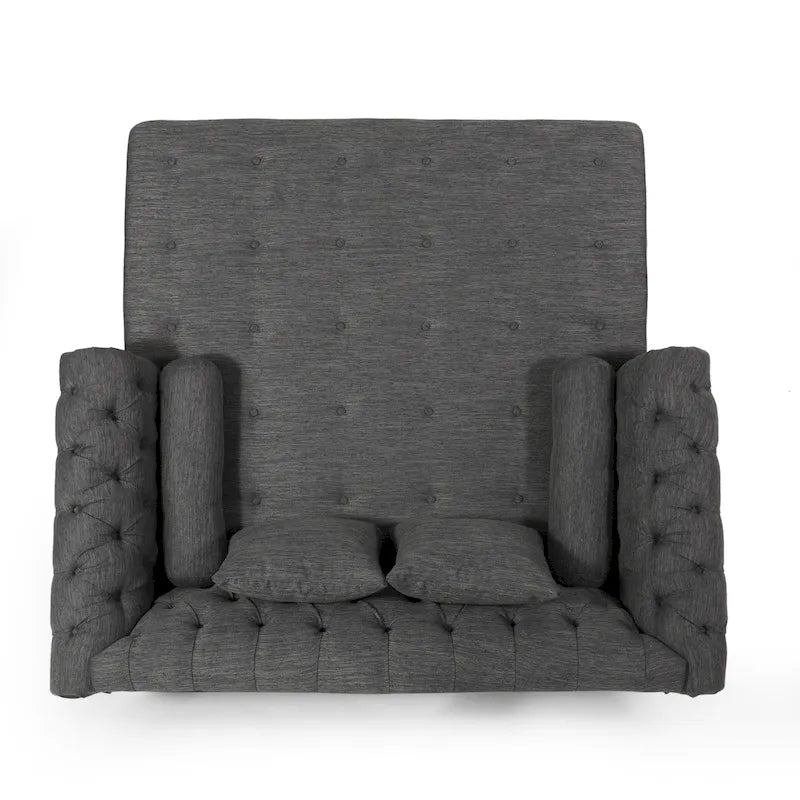 Chaise longue capitonnée - 158,75 cm (L) x 148,59 cm (l) x 86,36 cm (H)