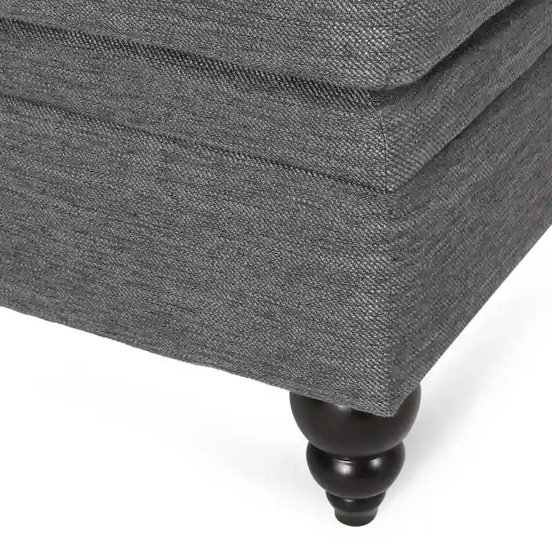 Chaise longue capitonnée - 158,75 cm (L) x 148,59 cm (l) x 86,36 cm (H)