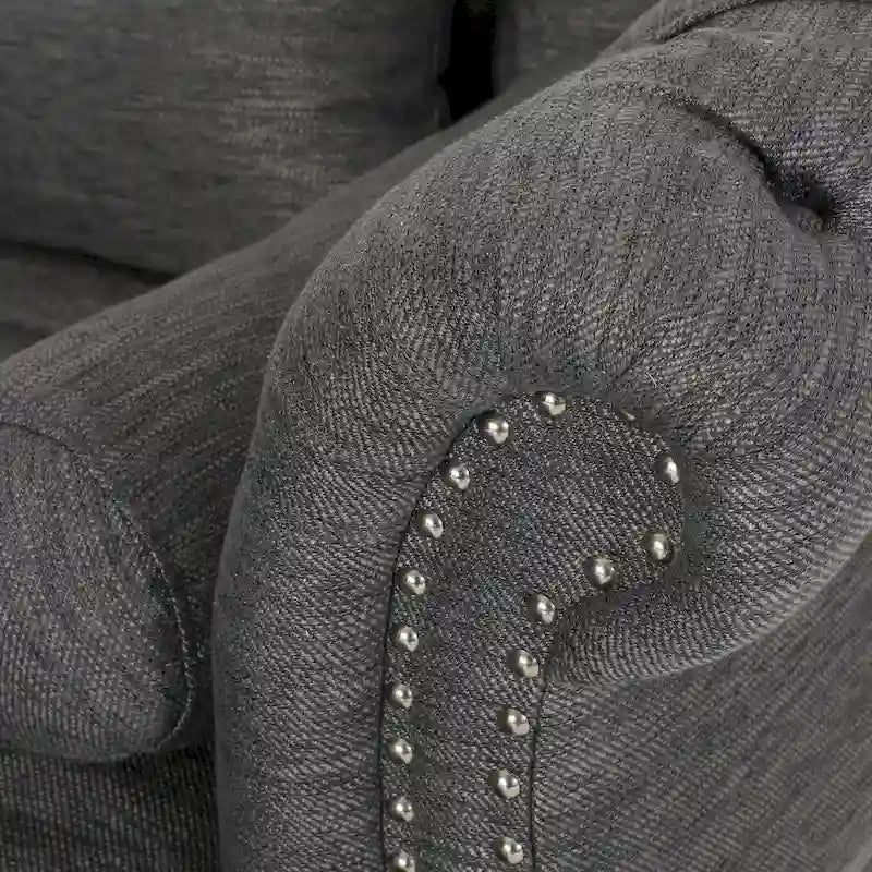Chaise longue capitonnée - 158,75 cm (L) x 148,59 cm (l) x 86,36 cm (H)