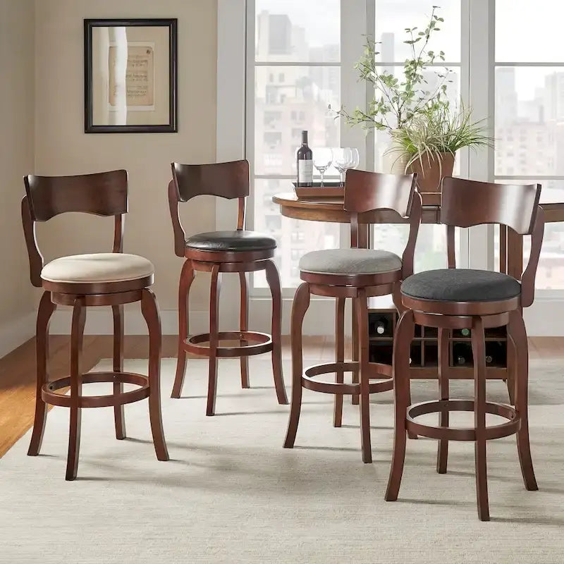 Lyla Swivel 29-inch Brown High Back Bar Height Barstool by iNSPIRE Q Classic