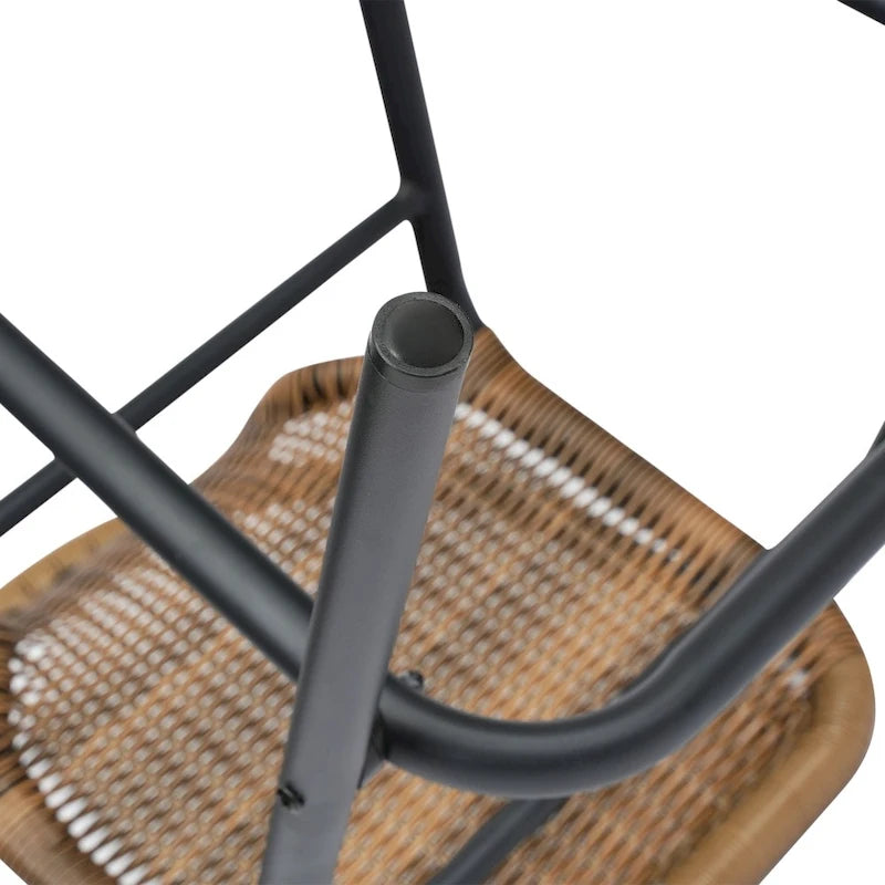 Tabouret de bar commercial en rotin pour l'intérieur et l'extérieur avec cadre en aluminium - S/O