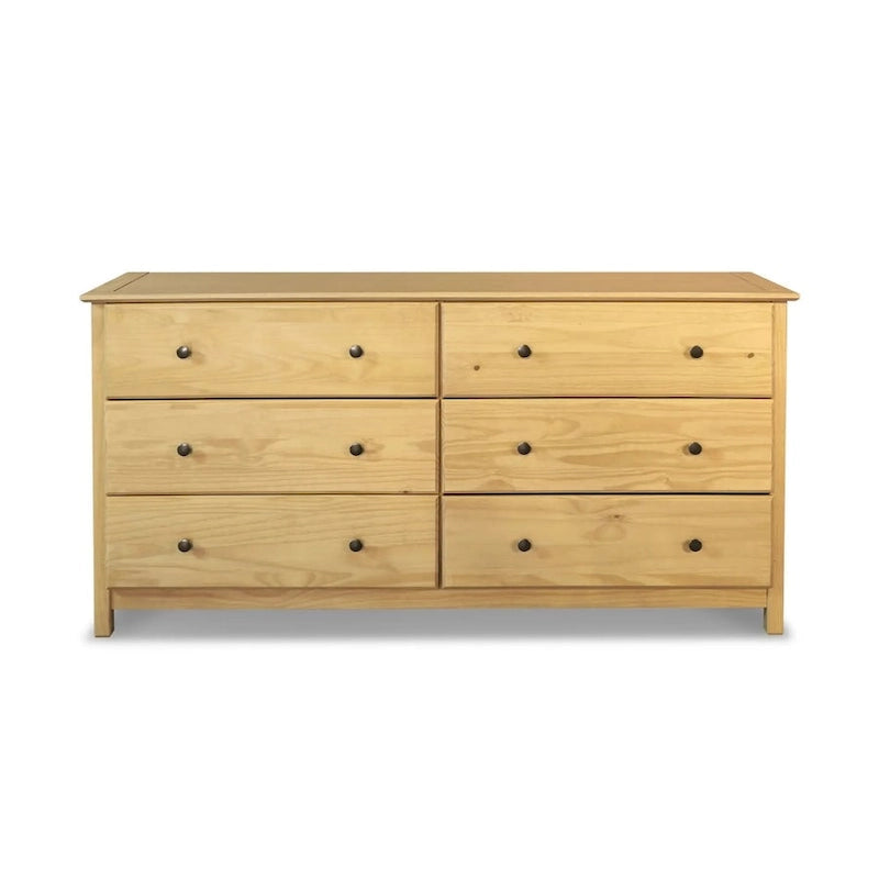 Coiffeuse en bois massif à six tiroirs, style meuble en bois texturé