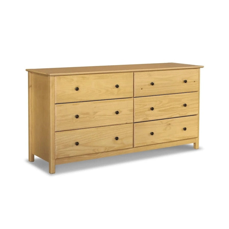 Coiffeuse en bois massif à six tiroirs, style meuble en bois texturé