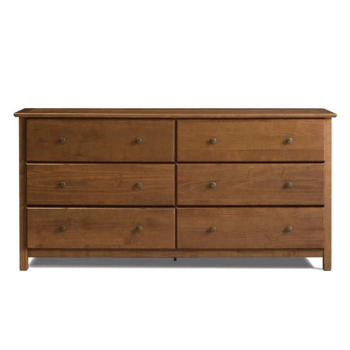 Coiffeuse en bois massif à six tiroirs, style meuble en bois texturé