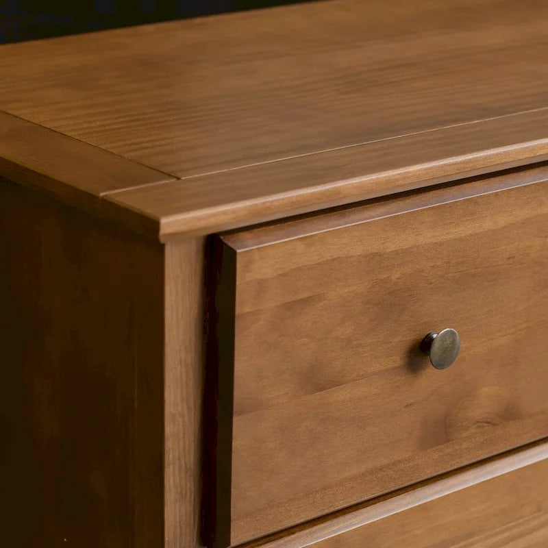 Coiffeuse en bois massif à six tiroirs, style meuble en bois texturé