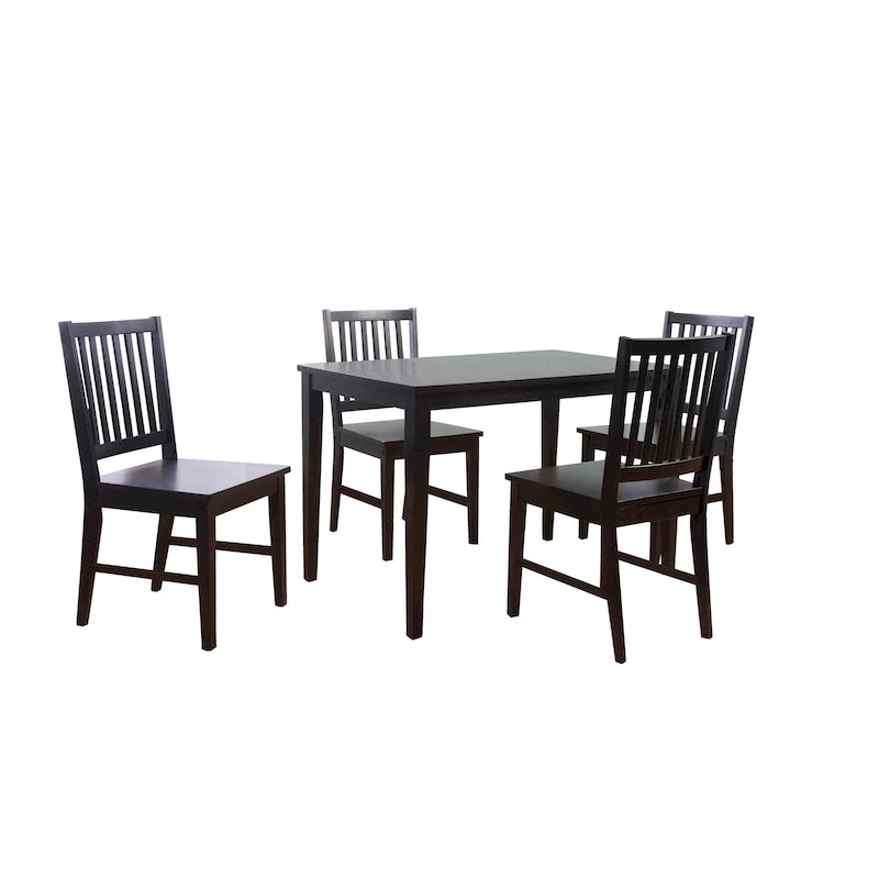 Chaises de salle à manger à dossier à lattes en bois massif (lot de 4)