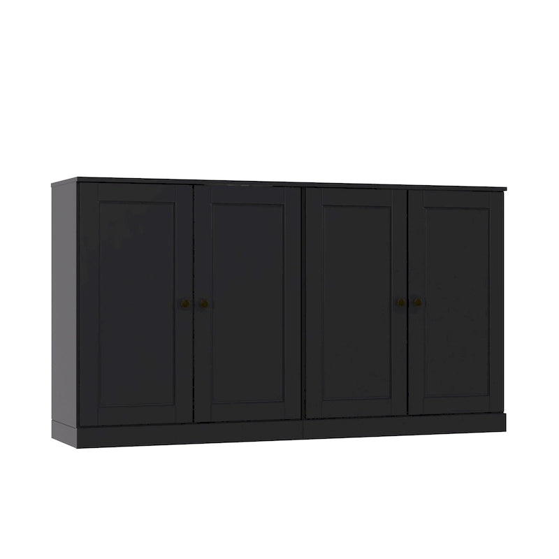 Ce buffet 100 % en bois massif est disponible avec des portes en verre ou en bois massif - 64 x 35,75 mm