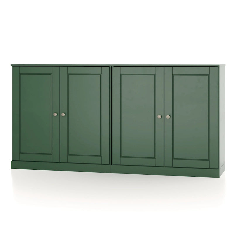 Ce buffet 100 % en bois massif est disponible avec des portes en verre ou en bois massif - 64 x 35,75 mm