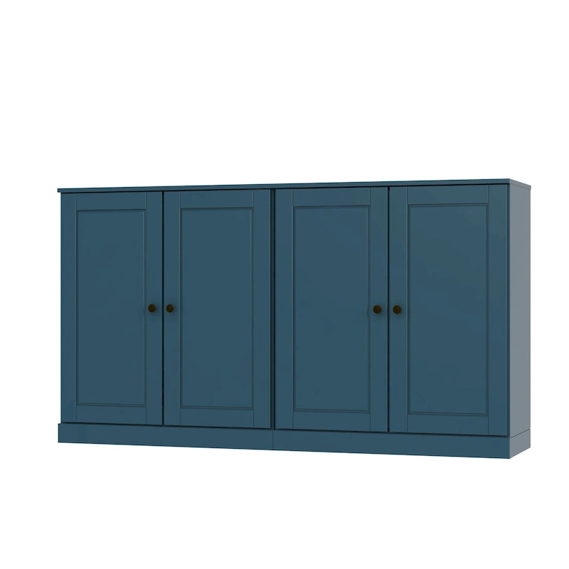 Ce buffet 100 % en bois massif est disponible avec des portes en verre ou en bois massif - 64 x 35,75 mm