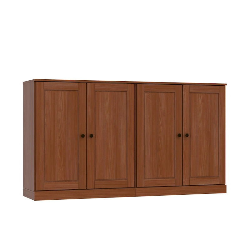 Ce buffet 100 % en bois massif est disponible avec des portes en verre ou en bois massif - 64 x 35,75 mm