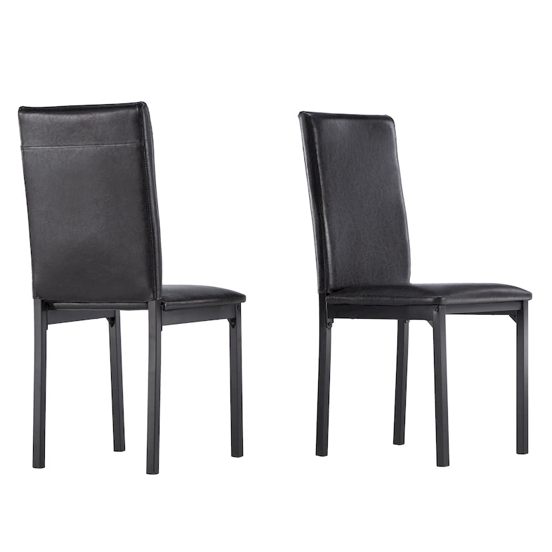 Chaises de salle à manger avec coussins métalliques (deux chaises par ensemble).