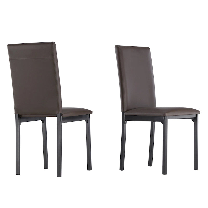 Chaises de salle à manger avec coussins métalliques (deux chaises par ensemble).