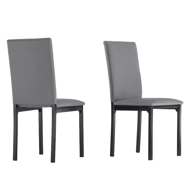 Chaises de salle à manger avec coussins métalliques (deux chaises par ensemble).