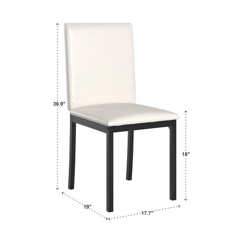 Chaises de salle à manger avec coussins métalliques (deux chaises par ensemble).