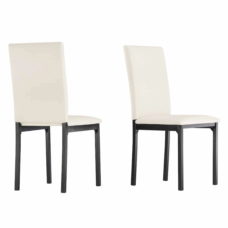 Chaises de salle à manger avec coussins métalliques (deux chaises par ensemble).