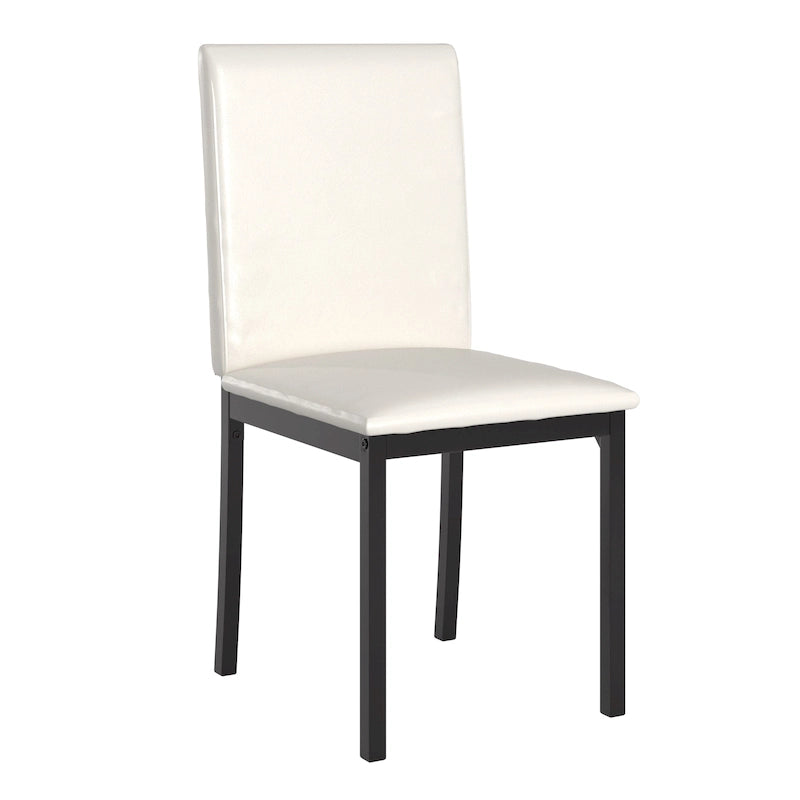 Chaises de salle à manger avec coussins métalliques (deux chaises par ensemble).