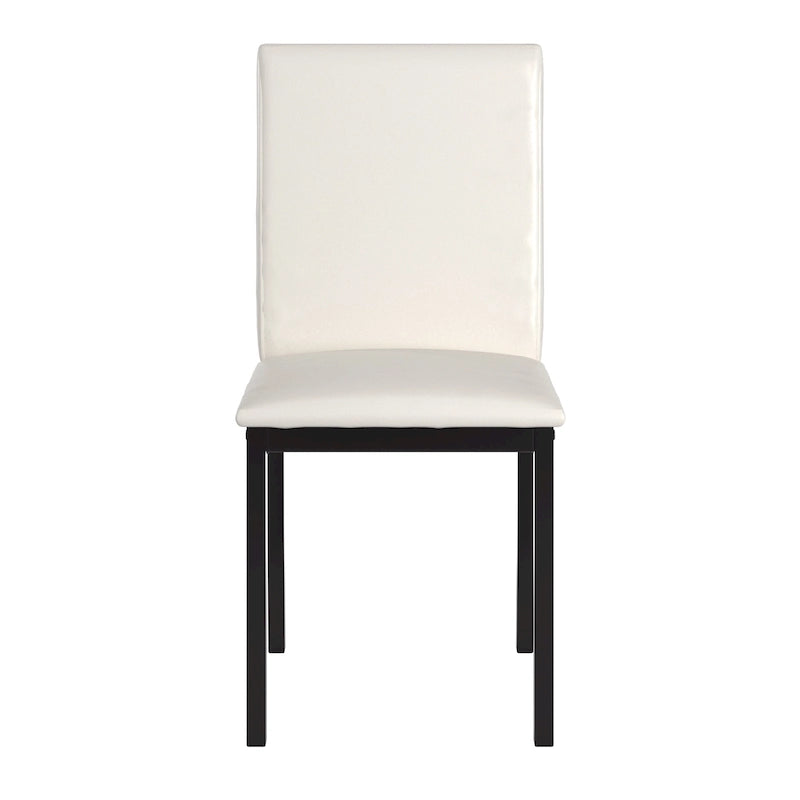Chaises de salle à manger avec coussins métalliques (deux chaises par ensemble).