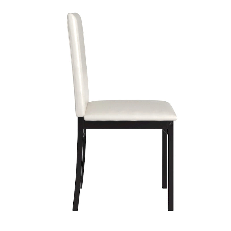 Chaises de salle à manger avec coussins métalliques (deux chaises par ensemble).
