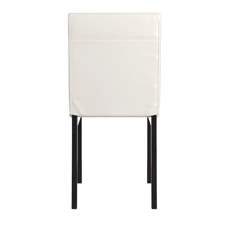 Chaises de salle à manger avec coussins métalliques (deux chaises par ensemble).