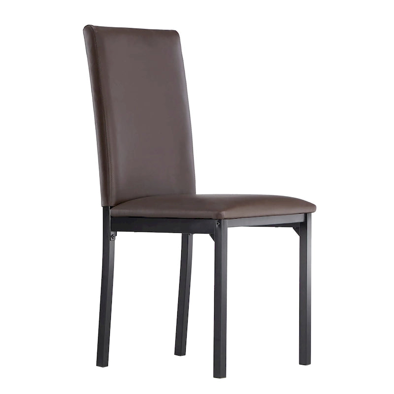 Chaises de salle à manger avec coussins métalliques (deux chaises par ensemble).