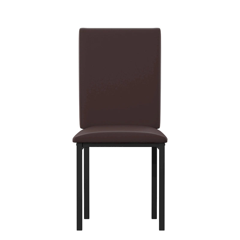 Chaises de salle à manger avec coussins métalliques (deux chaises par ensemble).