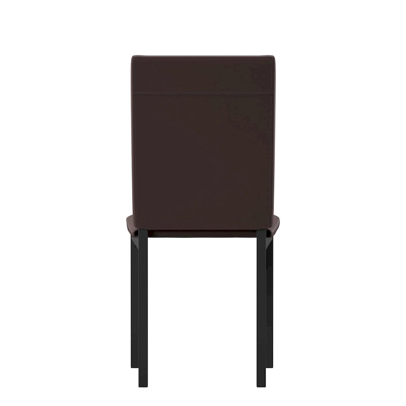 Chaises de salle à manger avec coussins métalliques (deux chaises par ensemble).
