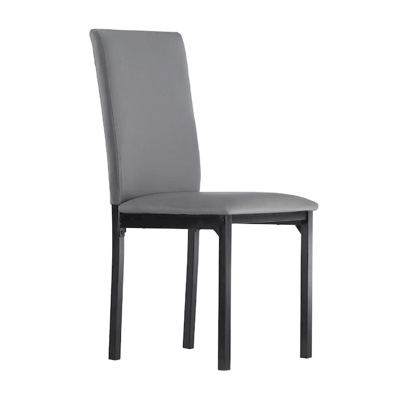 Chaises de salle à manger avec coussins métalliques (deux chaises par ensemble).