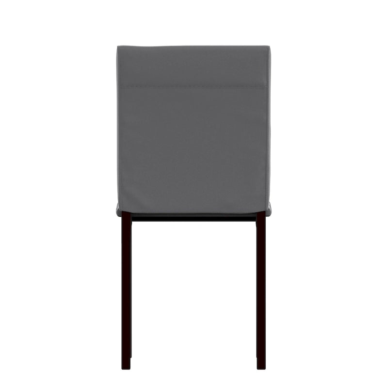 Chaises de salle à manger avec coussins métalliques (deux chaises par ensemble).
