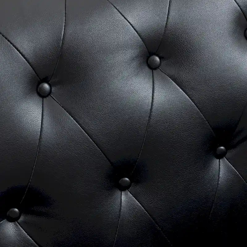 Fauteuils d'appoint en cuir végétalien capitonné avec garniture cloutée
