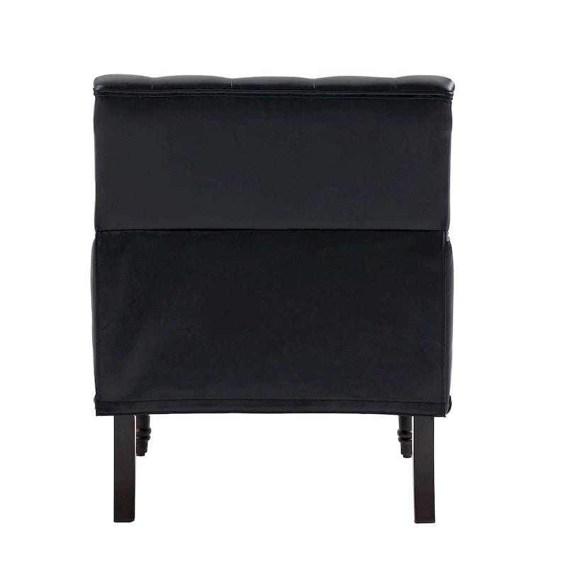 Fauteuils d'appoint en cuir végétalien capitonné avec garniture cloutée