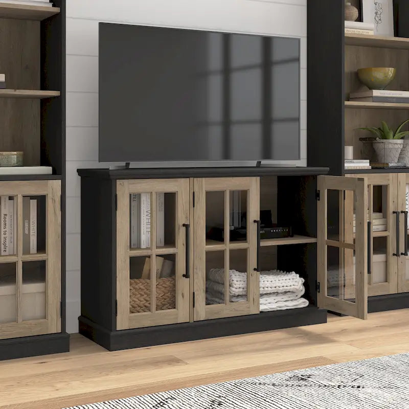 Meuble TV 46 W, adapté aux téléviseurs 65 pouces.