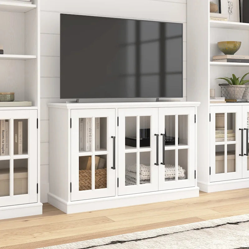 Meuble TV 46 W, adapté aux téléviseurs 65 pouces.